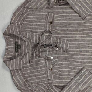 Tommy Bahama Two Palms Stripe Linen Tunic Shirt Dress Size Medium